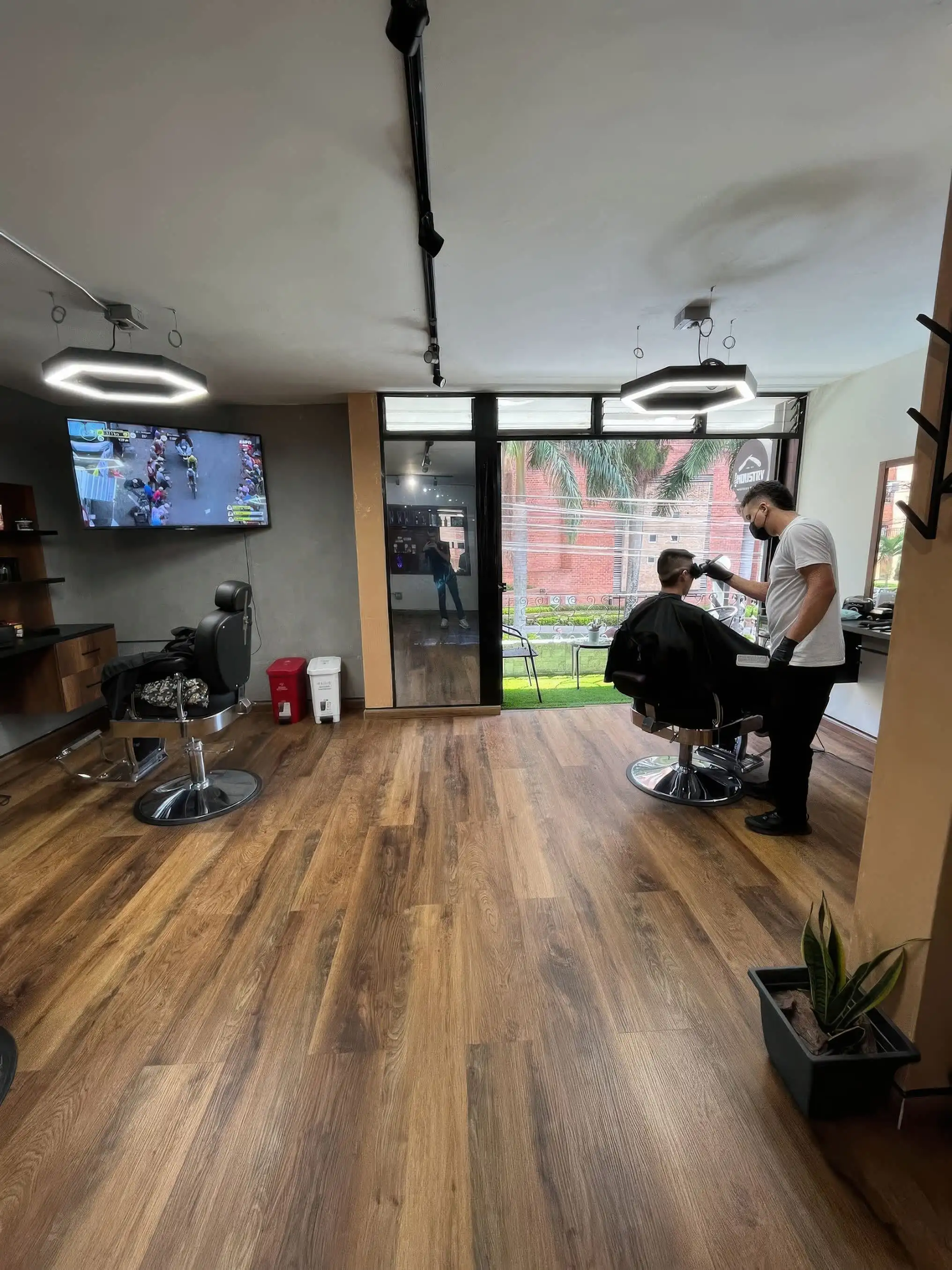 Interior de la barbería